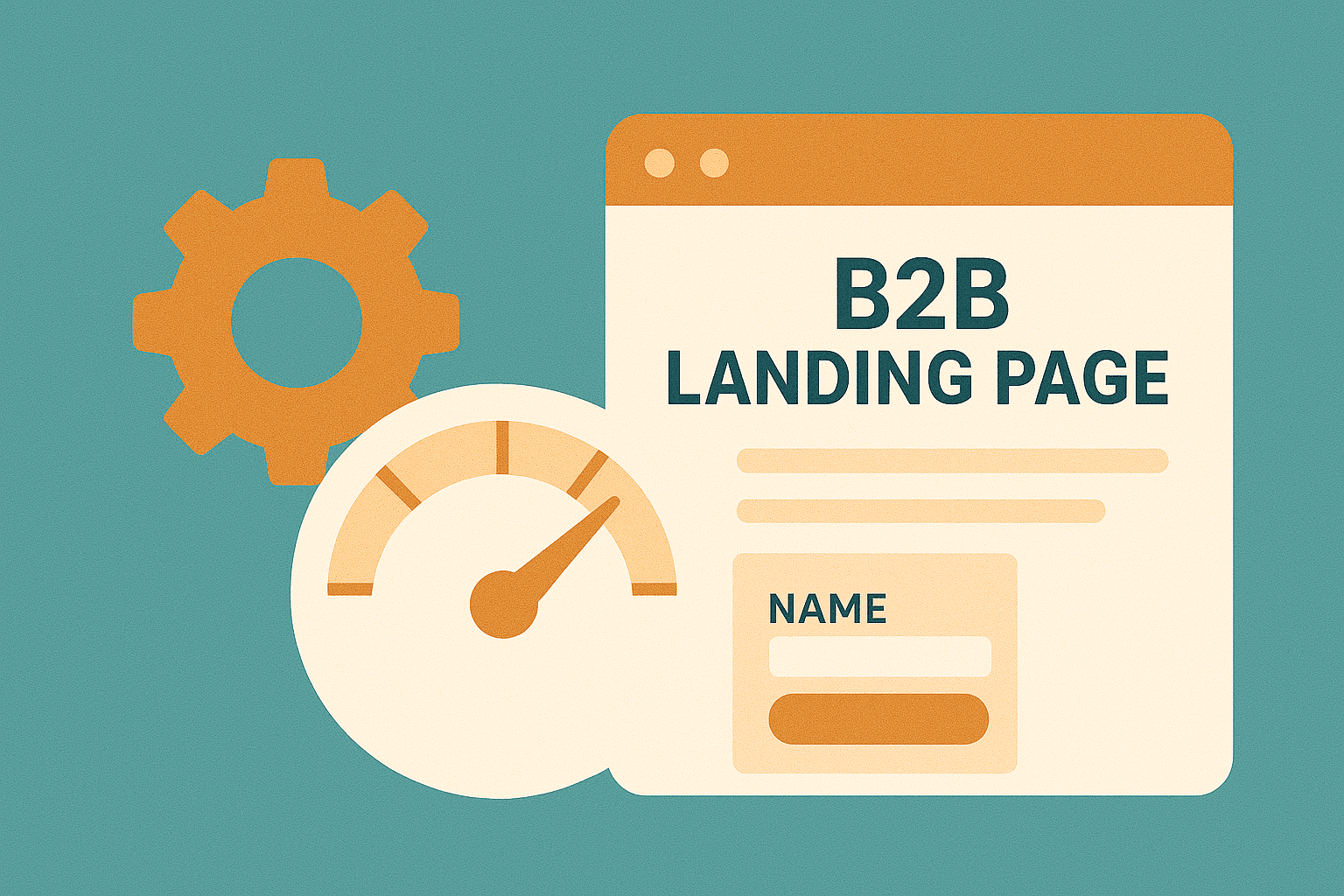 A wireframe of a high-converting B2B landing page, showing the structure from hero section to final call-to-action.