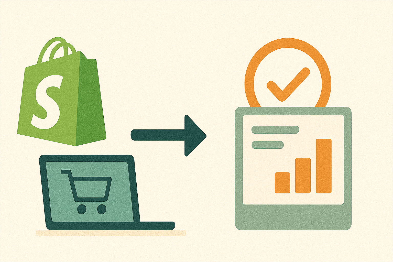 The Shopify and GA4 logos displayed side-by-side, representing their integration for e-commerce analytics.
